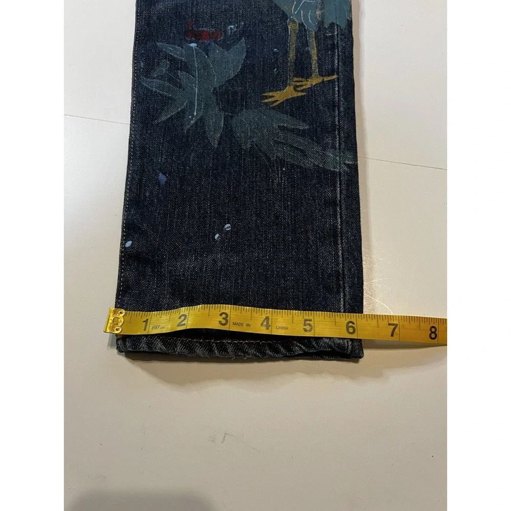 Polo Ralph Lauren Astor Slim Boyfriend Jeans Womens Size 28 Blue Crane Motif NWT - Picture 8 of 11